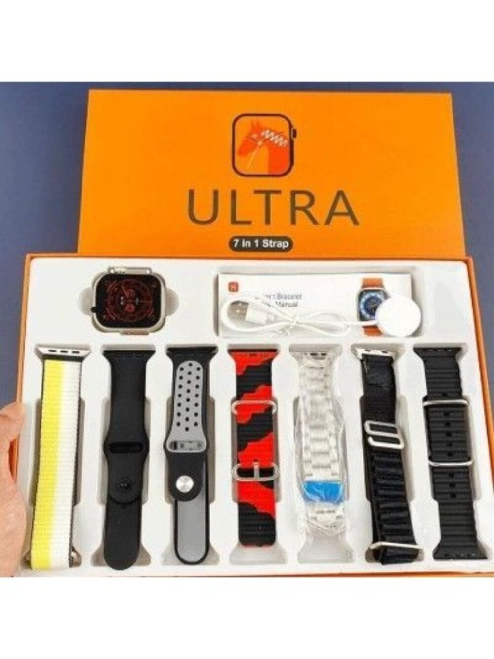 7-in-1 Ultra 2 Smartwatch Set Magnetic Charger 7 straps